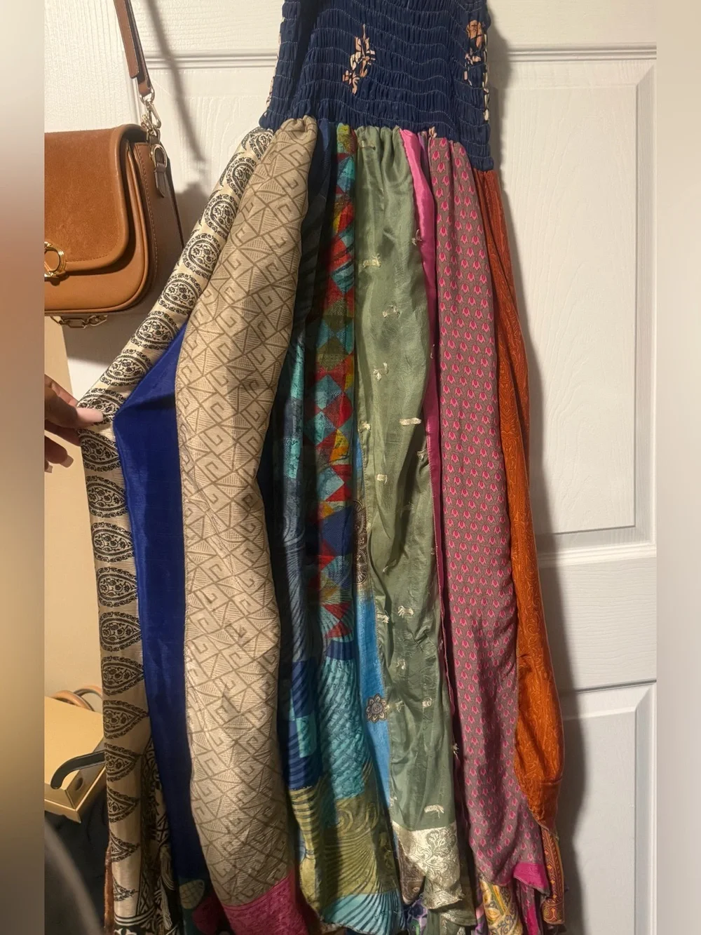 Multi-Color Bohemian Panel Curtain with Navy Top dress or skirt